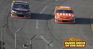 Reese’s Sweet Move of the Race: Brent Crews makes a sweet pass for the lead at IRP